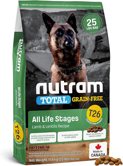 T26 Grain-Free Lamb & Lentils Dry Dog Food | High Protein, Chicken-Free Kibble with Pumpkin, Flaxseed & Salmon Oil | Easily Digestible, Allergy-Friendly for Puppies, Adults & Seniors (25 LBS)