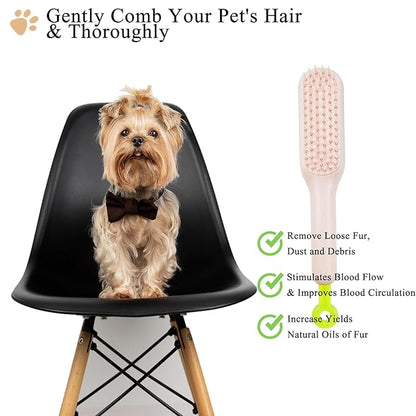 Scalable Grooming Brush for Small Dogs, Soft Puppy self-cleaning Brush, Soft Dog Brush for Shih Tzus, Yorkies, Maltipoos, Maltese (Pink)