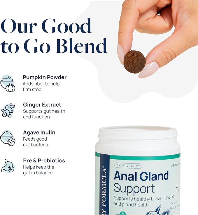 Veterinary Formula Anal Gland Support for Dogs  Vet-Formulated No Scoot Chews with Pumpkin, Ginger, Agave Inulin & Probiotics  Supports Scooting, Stool Quality & Digestive Health, 60 Soft Chews