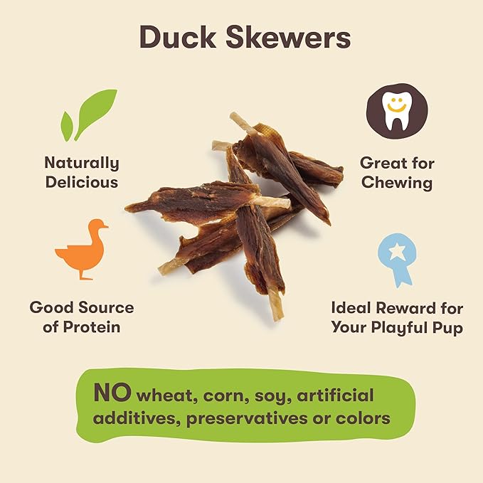 Pet 'n Shape Chik 'n Skewers  Duck Wrapped Rawhide Chew Dog Treats - 1 Pound