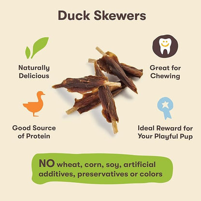 Pet 'n Shape Chik 'n Skewers  Duck Wrapped Rawhide Chew Dog Treats - 1 Pound