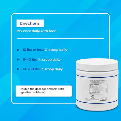 Probiotics for Dogs and Cats - Vet Formulated Pet Prebiotic & Enzyme Powder for Digestive, Gut & Immune Health - 1600 Servings (400 g)