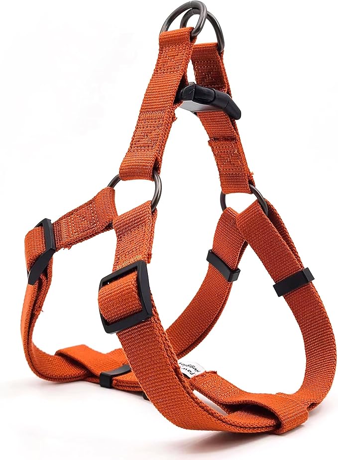 Dog Harness for Large Dogs Rayon Derived from Bamboo 90%, Polyester 10% No Pull Large Dog Harness, Step-in Adjustable Dog Harness for Large Dogs-Orange