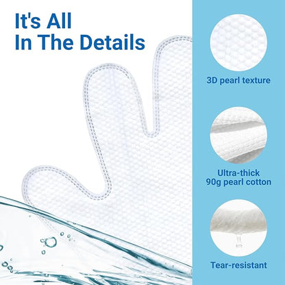 Pet Grooming Glove Wipes, Dog and Cat Cleaning Wipes for Fur, Paws, Butt, Puppy and Dog wet wipes, Hypoallergenic Deodorizing with Natural Sunshine Oat Extract, On-the-Go Freshness, Fast clean