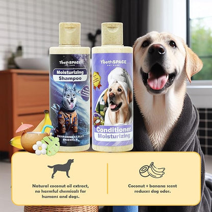 Odor Control Dog Shampoo and Conditioner Set, Dry Skin&Itchy Relief，for Allergies and Itching Dog or Puppy，Hypoallergenic Dog Shampoo for Sensitive Skin(Net 6.76 FL Oz)