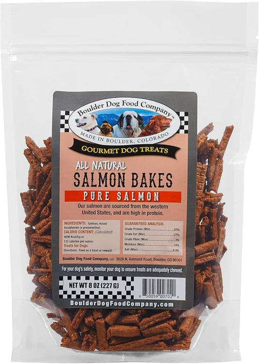 Salmon Bakes: Pure Salmon Dog Treats - All Natural Treats for Dogs. Vet Approved, Limited Ingredient, Grain Free, Healthy & Nutritious Treats for Dogs (Salmon, 8oz)