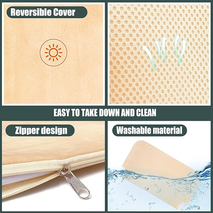 Sunhoo 2PCS Cat Window Hammock Perch Cordless Window Sill Seat Bed Foldable Kitty Lounger Indoor Cats Shelf Stable Upgraded Suction Cup Easy Assembly 20.5 * 11.8in Hold Up to 55lbs (Beige, M)