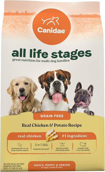 Canidae All Life Stages Real Chicken & Potato Recipe – High Protein and Grain-Free Premium Dry Dog Food for All Ages, Breeds, and Sizes– 24 lbs.
