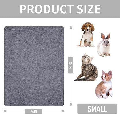 furrybaby Dog Blanket Soft Dog Blankets for Small Dogs Puppy Essentials Washable Fluffy Sherpa Fleece Cat Blanket 24x32 Inches for Bed Furniture Couch Sofa (Double-Layer Small, Grey)