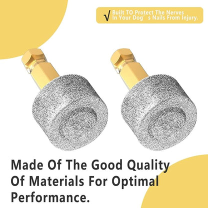 Dog Nail Grinder Replacement Head Drills Pet Nail Grinder Replacement Professional Spare Grinding Head for Dog Claw (2Pieces)