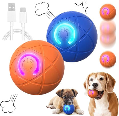 2PCS Shaky Ball Toy for Dogs,Pet Bounce Ball ,Vibrating Dog Ball for Dogs, Automatic Moving Dog Toy Ball,Bouncing Ball for Dogs Interactive Dog Ball,Automatic Moving Dog Toy Ball shaking(Blue+Orange)