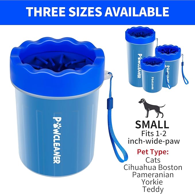 Dog Paw Cleaner for Dogs, (with 3Pcs Absorbent Towels & Adjustable Bath Brush) Dog Paw Washer, Pet Foot Cleaner (Deep Blue, Small)