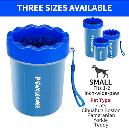 Dog Paw Cleaner for Dogs, (with 3Pcs Absorbent Towels & Adjustable Bath Brush) Dog Paw Washer, Pet Foot Cleaner (Deep Blue, Small)