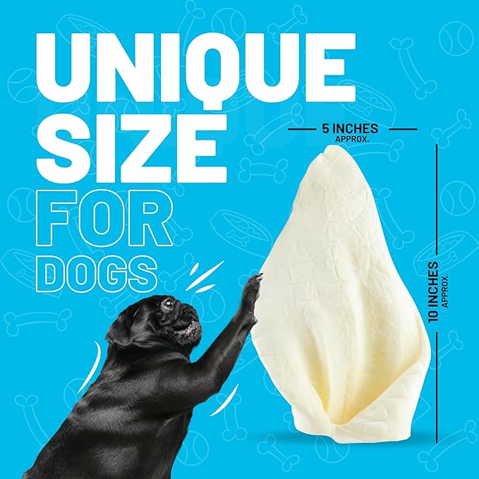 Sitka Farms Whole Cow Ears for Dogs 25 Count- No Hide Dog Chews - Whole Natural Cow Ears Dog Treat for Small, Medium and Large Dogs - Doggie Dental Care - Long Lasting Dog Treats