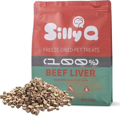 18oz Freeze Dried Beef Liver Dog Treats & Healthy Snacks for Cat,100% Raw Beef Liver Cut Into Pieces,Soft Treats for Training & Rewards,Supplementing Trace Elements