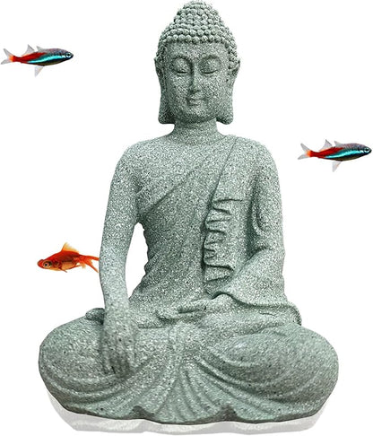 livelyfish Aquarium Buddha Statue Asian Japanese Fish Tank Decoration Zen Buda Figurines Stone Buddha Sculpture Ornaments for Fish Tank Decor, B-L