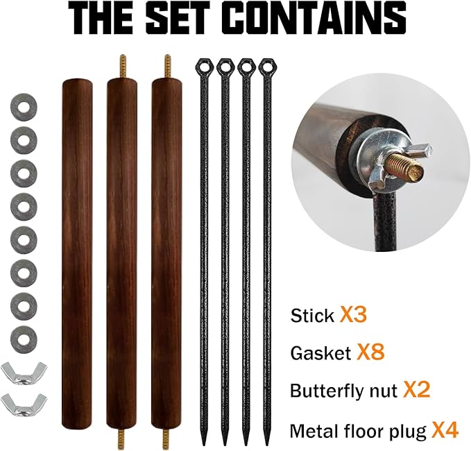 2 PCS Chicken Toys,Extra Long Chicken Perch Toys,Woodern Chickens Roosts and Perches Stand Training Perch for Poultry Rooster Chicks Large Bird Chicks Parrot, 44.88 Long