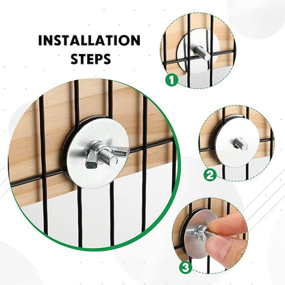 Wettarn 6 Pcs Bird Perch Platform Bird Corner Parrot Perch Corner Wooden Stand Sector Playground Cage Accessories Shelf for Parakeet Conure Cockatiel Budgie Gerbil Rat(7.1 x 7.1 Inch)