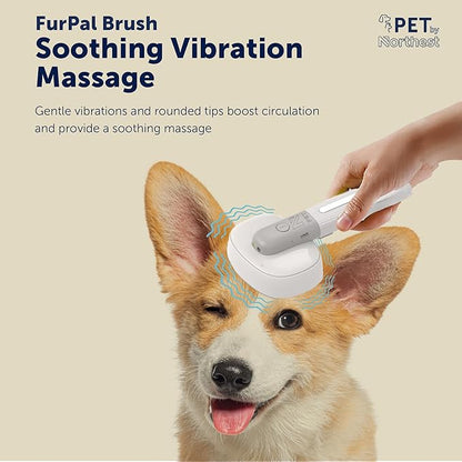 MultiFunctional Pet Brush, Dog Brush for Shedding, Cat Brush for Shedding, Grooming & Hair Removal, Deshedding Dog Brush, Vib Massage, Neg. Ion Tech, UV light for tick detection, pet chase light.