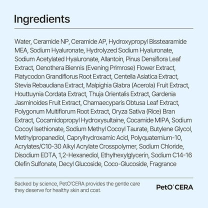 PetO’Cera Dog Shampoo Plus, All-in-One Dog Shampoo and Conditioner, Itch Relief, Moisturizing, Vet Approved, Hypoallergenic, Korean Pet Skin Care (16.9 fl oz/500ml)