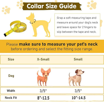 Adjustable Puppy Collar with Bell - Reflective Nylon Dog Collar for Small Breeds, Chihuahua Pomeranian, Nighttime Safety, Gift for Dog Lovers (Red, XS)