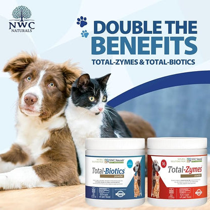 NWC Naturals Mini-Twin Pack 2.22oz Probiotics and Digestive Enzymes for cats and dogs. Smaller Size.