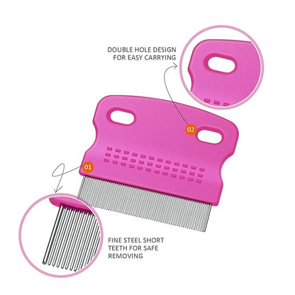 6 Pieces Pet Lice Combs Dog Grooming Flea Cat Tear Stain Comb for Removal Dandruff, Hair Stain, Nit(White, Yellow, Green, Purple, Orange, Dark Blue)