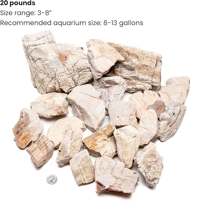 SubstrateSource Natural Stone for Aquarium, Terrarium, Paludarium, Reptile Enclosures - Set of Decorative Rocks for Landcapes, Aquascaping, Fish Tank Decor (Sand Stone, 20 Pounds, 3-8")