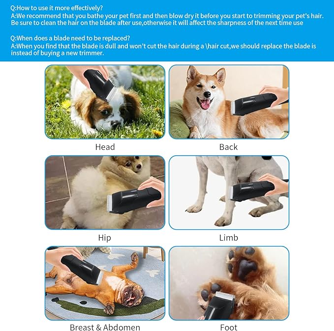 3 Pack 3-3/4FC Detachable Pet Dog Grooming Ceramic Blades,Compatible with Andis,Oster A5,Wahl KM-10 Series,Size 3-3/4FC Blade 1/2-Inch 13MM Cut Length