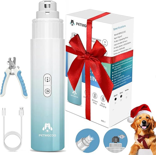 Dog Nail Grinder & Upgrade Professional with 3-Speed Adjustment Super-Quiet and Low-Vibration Pet Nail Trimmers with Forward and Reverse Functions - Safe Pause Button Wireless Type-C Chargingï¼_reenï¼