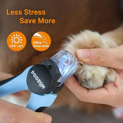 Dog Nail Clipper with Light, Illuminates Nail Clipper Kit or Bloodline for Safe, Easy Trimmers, Extra Sharp for Thick Nails, Quick Sensor, Avoid Over Cutting Toenail, for Cats & Dogs