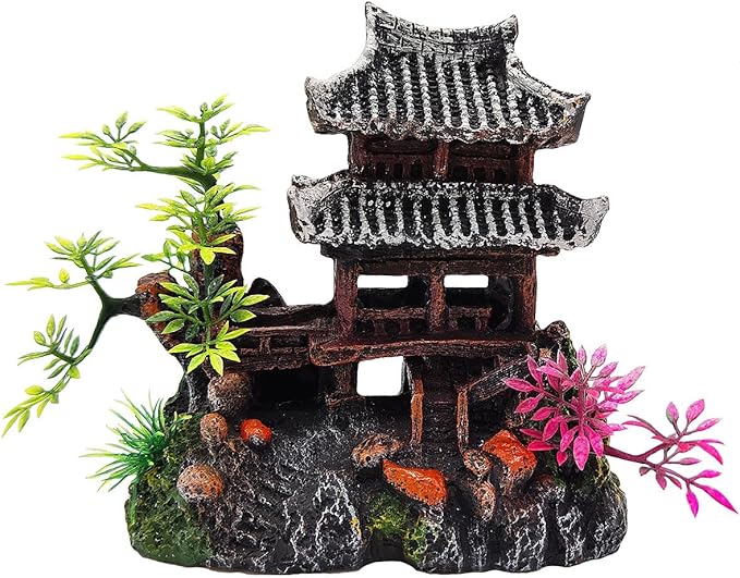 Aquarium Ornament - Classical Resin Castle Decorations, Fish Tank Realistic Details Castle,Eco-Friendly Fish Tank Castle Aquarium Accessories