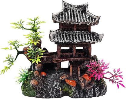 Aquarium Ornament - Classical Resin Castle Decorations, Fish Tank Realistic Details Castle,Eco-Friendly Fish Tank Castle Aquarium Accessories
