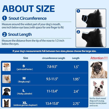 Dog Muzzle,Soft Mesh Breathable Muzzle, Air Mesh Dog Muzzle with Reflective & Adjustable Strap for for Biting Chewing Grooming,Allow Panting Drinking,Dog Muzzle for Medium (Blue, XL)