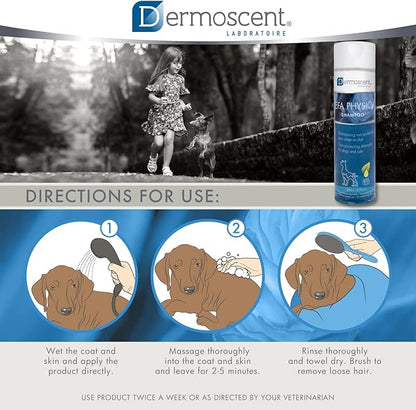 Dermoscent EFA Physio Shampoo for Dogs & Cats - Gentle Natural Ingredients for Frequent Bathing Allergies & Itchy Skin Relief - Soothes Dermatitis & Atopic Skin - 200 ml
