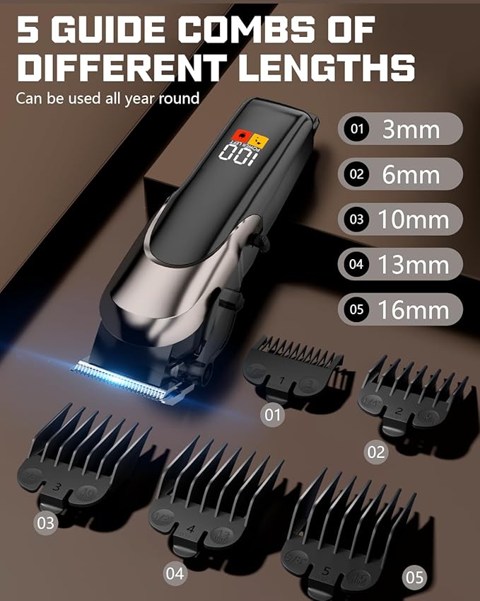 ACE2ACE Dog Clippers Grooming Professional for Thick Hair, Dog Shaver Grooming Kit, Cordless Pet Cat Clippers for Thick Curly Fur, Low Noise Rechargeable Cat Trimmer-7Krpm