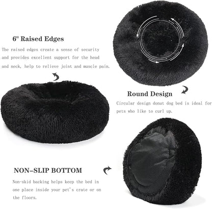 nononfish Puppy Beds for Small Dogs Washable 19 Black Calming and Anxiety Pet Beds Fluffy and Plush Durable Small Dog Bed