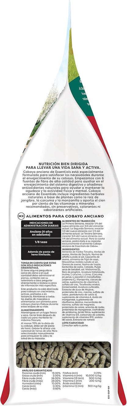 Oxbow Essentials Senior Guinea Pig Food, Made Alfalfa for Guinea Pig, Pet Food Pellets with Vitamin C, Small Animal Pet Products, Made in USA, High Fiber, 8 lb. Bag