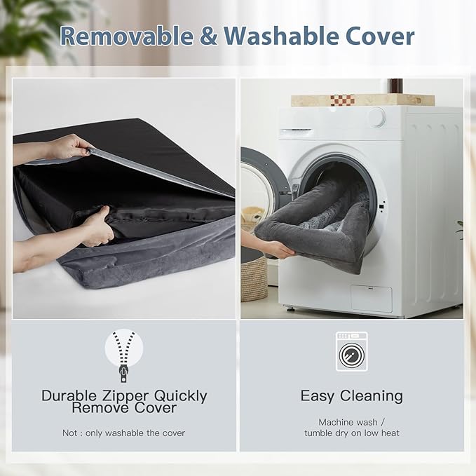 WNPETHOME Washable Dog Beds Large Sized Dog, XXXXL Dog Bed, Orthopedic Dog Sofa Bed with Removable & Waterproof Cover, Extra Large Dog Bed with Bolster Sides for Sleeping, Giant Dog Bed with Sides