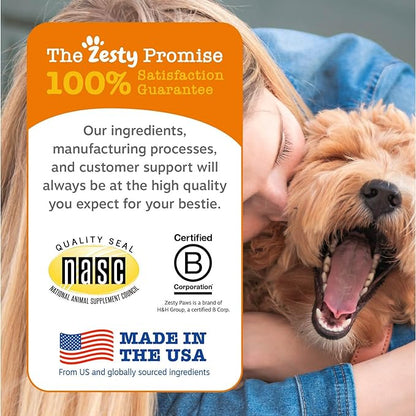 Zesty Paws Omega 3 Alaskan Fish Oil Chew Treats for Dogs - with AlaskOmega for EPA & DHA Fatty Acids - Hip & Joint Support + Skin & Coat Chicken Flavor (90 Soft Chews)