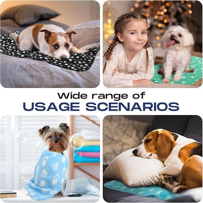 Chumia 28 Pieces Puppy Blanket Bulk Small Fleece Pet Blanket for Puppy Dogs Kitten Cats Pets Soft Warm Paw Print Sleep Mat Bed Covers, 28 Styles(15.75 x 23.63 Inch)