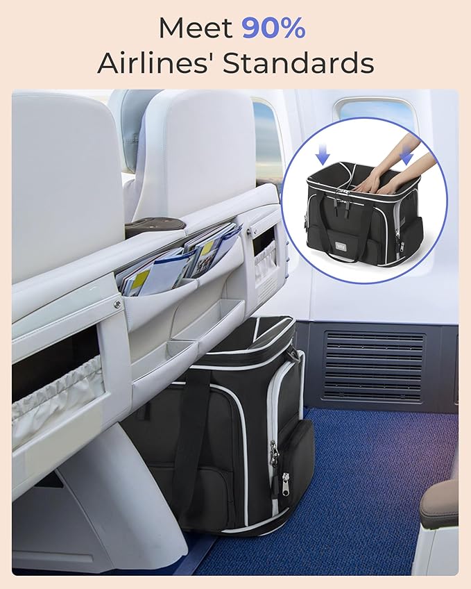 Expandable Pet Carrier: NOBLE DUCK Soft-Sided Cat Dog Carrier Airline Approved Small Medium Large Cats Dogs Portable Travel Carrier Up to 25 Lbs Black