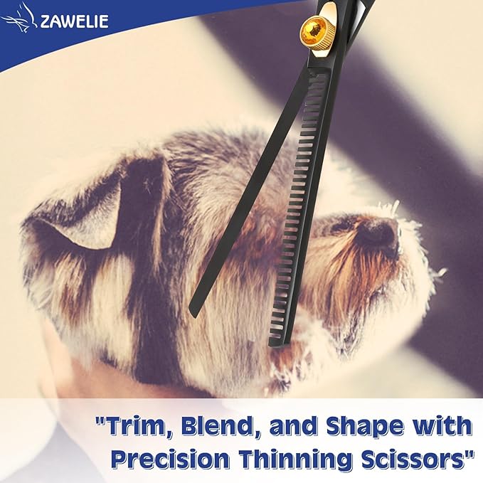 Dog Grooming Scissor- 7.5 Pet Shears, Japanese Stainless Steel Ergonomic Pet Grooming Scissor, Heavy Duty Sharp and Comfortable pet Scissors for Grooming, Dogs, Cats and Other Animals (Thinning)