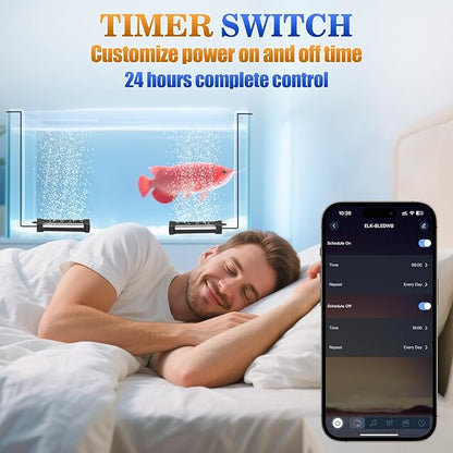 Fish Tank Bubbler Light for Aquarium: 2-in-1 Aquarium Grow Light with APP & Remote Control for Aquatic Pet Enthusiasts - RGB Changing Fish Lamp for 2-5 Gollon Freshwater Saltwater Tank Decor