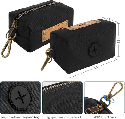 Wisedog Dog Collar and Leash Set, Waterproof Adjustable Puppy Collars with Cute Tag 6FT Dog Leash with Poop Bag for Small Medium Large Dogs (L(Collar:14"-22";Leash:5 ft), Black)