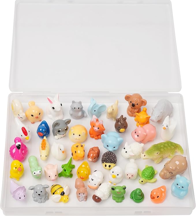 46pcs Mini Resin Animal Styles Tiny Resin Animals