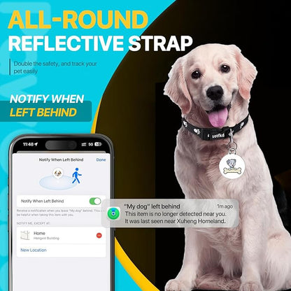 Dog Tracker-Airtag Dog Collar-Android Airtag-GPS Tracker for Dogs-Pet Tracker | Android and iOS Universal | No Charging Required | No Monthly Fee | Waterproof