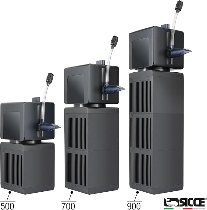 Sicce Shark PRO 500 Internal Aquarium Filter 140 GPH Submersible | Up to 37 Gallons | in-Tank Freshwater and Saltwater Application with Single Removable Filter Cartridge | Fish Tank Turtle Terrarium