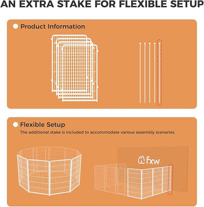 FXW Homeplus Dog Playpen for Indoor Use - Stress-Free and Safe Play, Heavy Duty 45 Inch 4 Panels Dog Pen for Large Dogs, White_atented