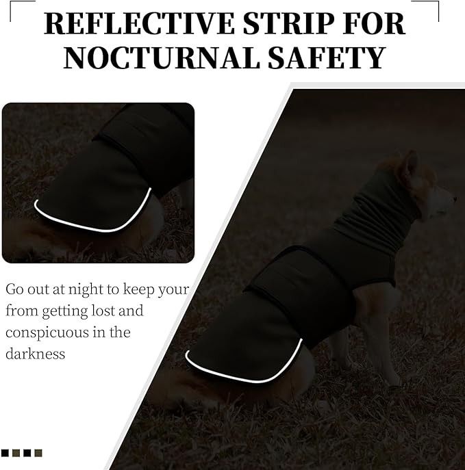 ROZKITCH Dog Calming Hoodie, Anti-Anxiety Vest for Storms & Fireworks, Adjustable Breathable Dog Shirt with Ear Wrap for Comfort ArmyGreen M